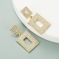 Korean New Geometric Super Flash Diamond Earrings main image 3