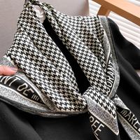 Fashion Elegant Black White Polka Dot Square Scarf main image 2