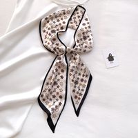 Spring And Autumn Korean Style Versatile Double-sided Thin Narrow Long Scarf Women's Leopard Print Scarf Ribbon Summer Decorative Scarf Dual-use Thin main image 5