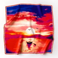 Oil Painting Sunset Silk Scarf main image 1