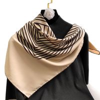 Korean Classic Striped Printed Scarf main image 3