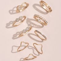 Bohemian Knotted Crown Letter Ring Set sku image 1