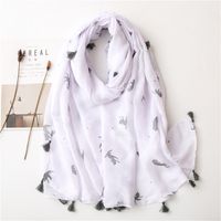 Fashion Shawl Korean Cat Tassel Shawl Silk Scarf main image 1