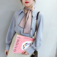 Korean Pure Color Retro Scarf Tie main image 2