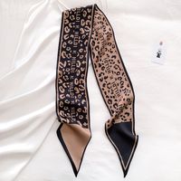 Spring And Autumn Korean Style Versatile Double-sided Thin Narrow Long Scarf Women's Leopard Print Scarf Ribbon Summer Decorative Scarf Dual-use Thin sku image 1