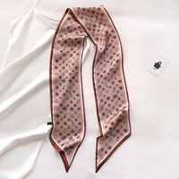 Spring And Autumn Korean Style Versatile Double-sided Thin Narrow Long Scarf Women's Leopard Print Scarf Ribbon Summer Decorative Scarf Dual-use Thin sku image 3
