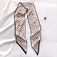 Spring And Autumn Korean Style Versatile Double-sided Thin Narrow Long Scarf Women's Leopard Print Scarf Ribbon Summer Decorative Scarf Dual-use Thin sku image 4