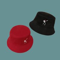 New Fashion Red Sunshade Love Skull Fisherman Hat main image 4