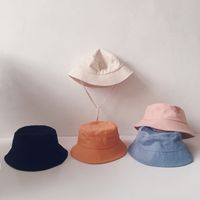 Solid Color Flat-top Children's Fisherman Hat main image 3