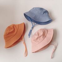 Solid Color Flat-top Children's Fisherman Hat main image 4