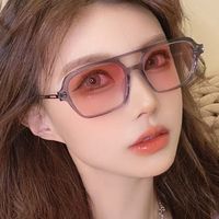 Fashion Simple Double Beam Hollow Sunglasses main image 3