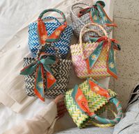Handmade Woven Handbags 2021 Summer Vegetable Basket Straw Woven Bag Children's Beach Bag main image 1
