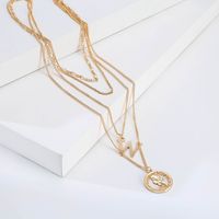 Multilayer W Beauty Head Pendant Necklace main image 5