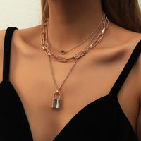Thick Chain Lock Multilayer Necklace main image 1