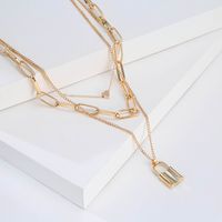 Thick Chain Lock Multilayer Necklace main image 4