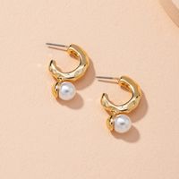 Retro Simple Pearl Earrings main image 2