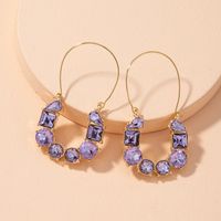 Retro Purple Diamond Earrings main image 1