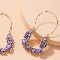 Retro Purple Diamond Earrings main image 3