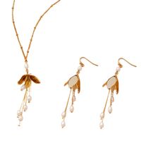 Fashion Flower Gold Earrings Necklace Set main image 6
