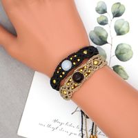 Pulsera Tejida De Cuerda De Cera Con Cuentas De Piedra De Macramé Étnica main image 5