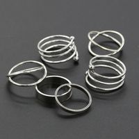 New Cross Metal Rings Six-piece Set sku image 1
