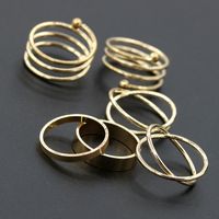 New Cross Metal Rings Six-piece Set sku image 2