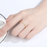 S925 Silver Plated Gold Glossy Ring main image 3
