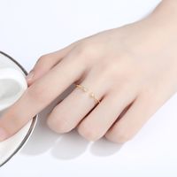 S925 Silver Inlaid Zircon Open Ring main image 3