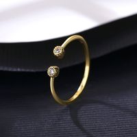 S925 Silver Inlaid Zircon Open Ring main image 4