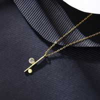 S925 Silver Zircon Gold Plated Simple Asymmetric Necklace main image 5