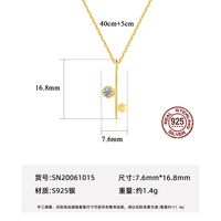 S925 Silver Zircon Gold Plated Simple Asymmetric Necklace main image 6