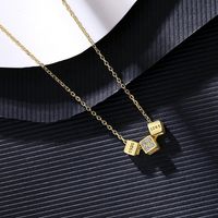 S925 Silver Gold Plated Simple Box Pendant Necklace main image 5