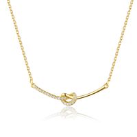 S925 Silver Zircon Knotted Necklace main image 1