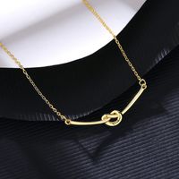 S925 Silver Zircon Knotted Necklace main image 4