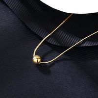 Collar De Acero Titanio Con Bola De Oro Plateado S925 main image 5