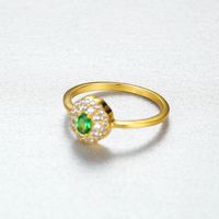 S925 Silver Fashion Artificial Emerald Ring main image 4