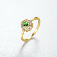 S925 Silver Fashion Artificial Emerald Ring main image 5