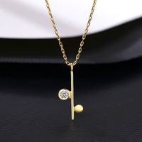 S925 Silver Zircon Gold Plated Simple Asymmetric Necklace sku image 1