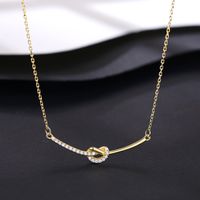 S925 Silver Zircon Knotted Necklace sku image 1