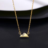 925 Silver Zircon Snow Mountain Pendant Necklace sku image 1