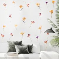 New Literary Watercolor Flowers Wall Stickers main image 3