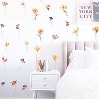 New Literary Watercolor Flowers Wall Stickers main image 4