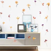 New Literary Watercolor Flowers Wall Stickers main image 5