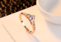 Fashion Simple Zircon Micro-inlaid Ring main image 5