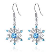 Simple Fashion Blue Zircon Snowflake Earrings sku image 1