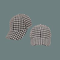 Korean Fashion Houndstooth Pattern Baseball Cap main image 5