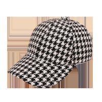 Korean Fashion Houndstooth Pattern Baseball Cap main image 6