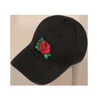 Black Fashion Embroidery Rose Baseball Cap main image 6