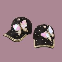 Korean Fashion Sequined Butterfly Baseball Cap main image 4