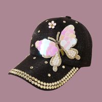 Korean Fashion Sequined Butterfly Baseball Cap sku image 1